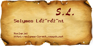 Selymes Lóránt névjegykártya