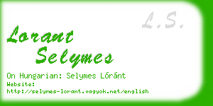 lorant selymes business card