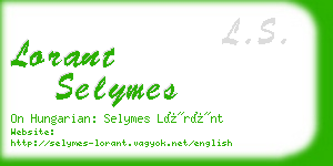 lorant selymes business card